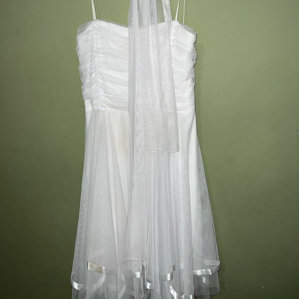 FIESTA 2X White Tulle and Ribbon Dress! Please look at pics and read description
